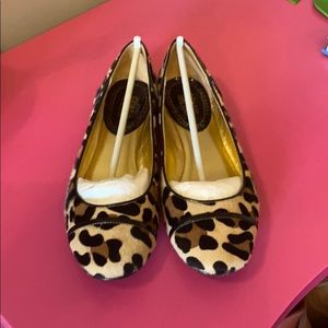 Coach Leopard Animal Print calf hair ballet flats